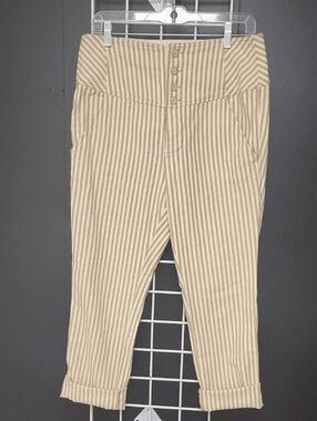 Free People CARAMEL STRIPED High-Waist Pants,  Size 10